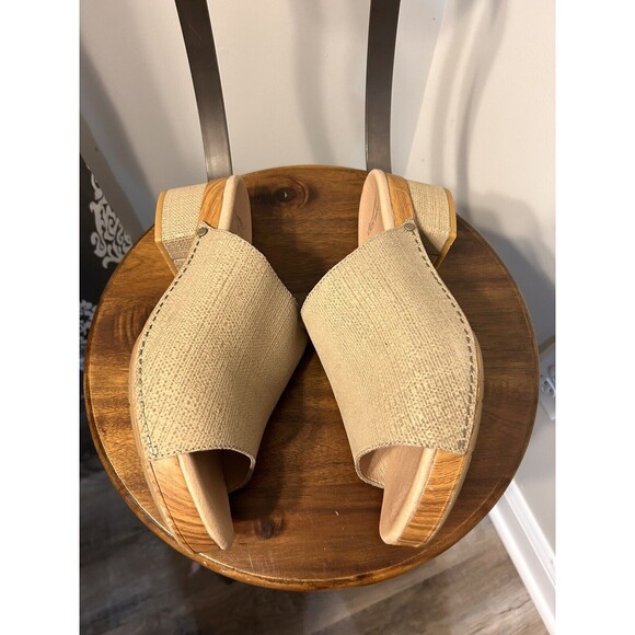 DANSKO Maci Open Toe Platform Mule Women’s 11 EU 42 Taupe Leather Block Heel - Picture 5 of 7